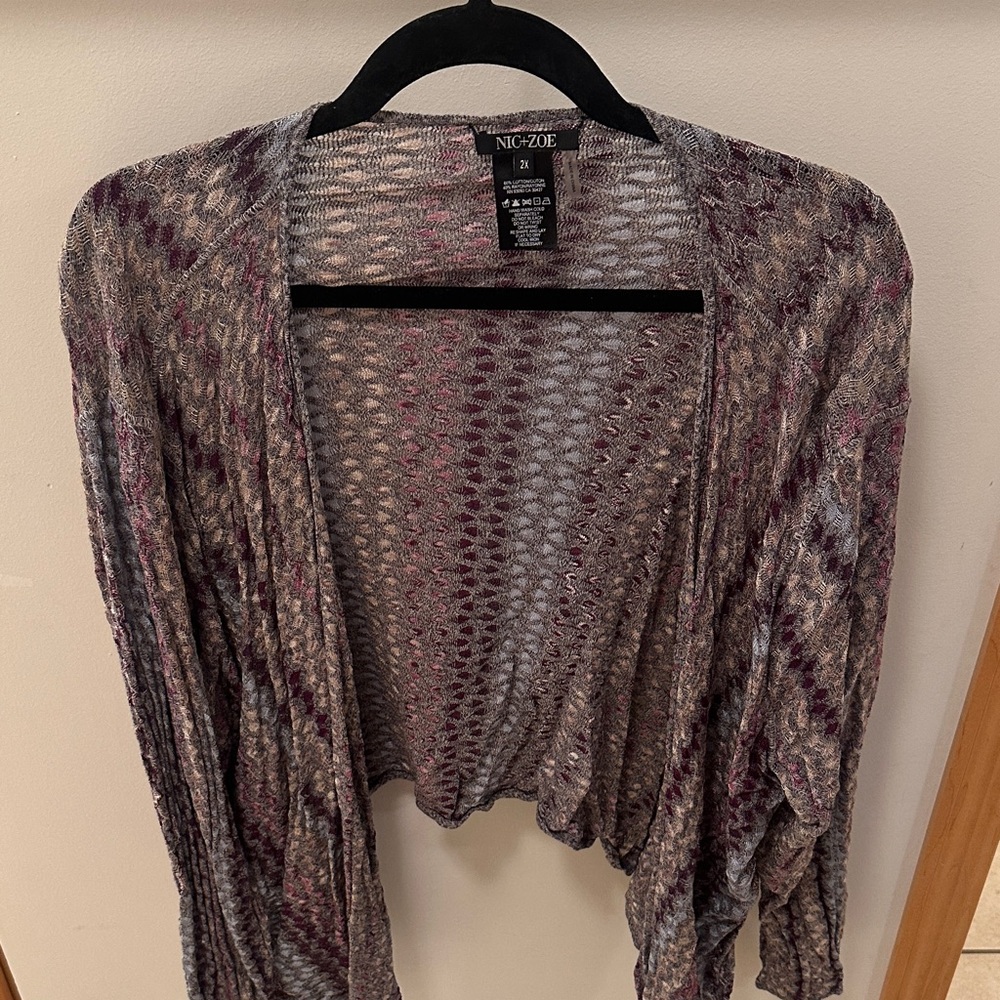 NIC+ZOE Women's Purple and Gray Cardigan